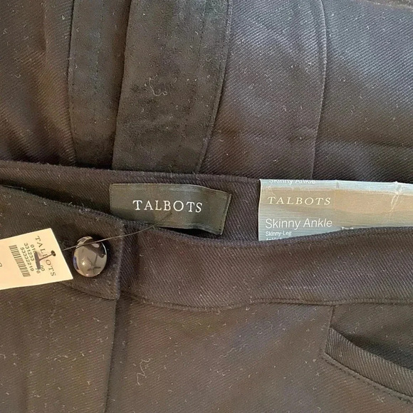 Talbots Skinny Leg Ankle Length Equestrian Style Black Knit Pants Women’s 2 NWT - Picture 12 of 15